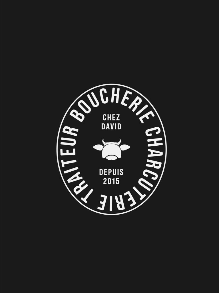 Badge circulaire Chez David, boucherie charcuterie traiteur, depuis 2015